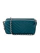 Chanel Chevron Studded Double Zip Clutch w/ Chain