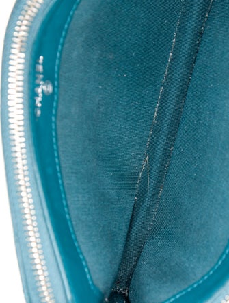 Chanel Chevron Studded Double Zip Clutch w/ Chain