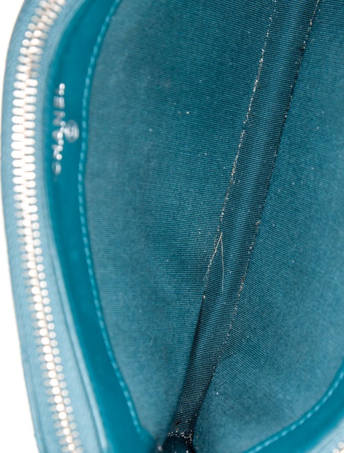 Chanel Chevron Studded Double Zip Clutch w/ Chain