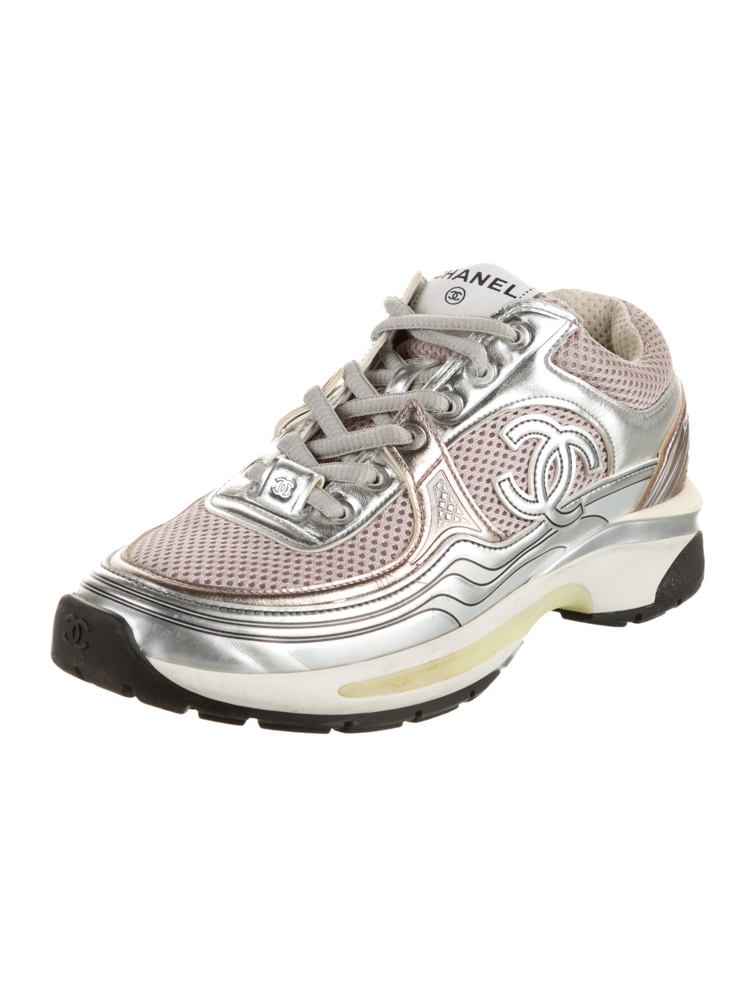 Chanel Interlocking CC Logo Mesh Chunky Sneakers