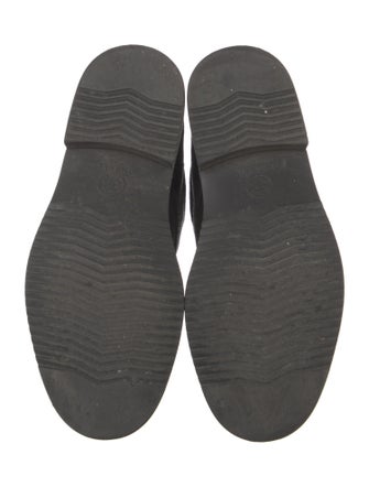 Chanel Interlocking CC Logo Suede Combat Boots