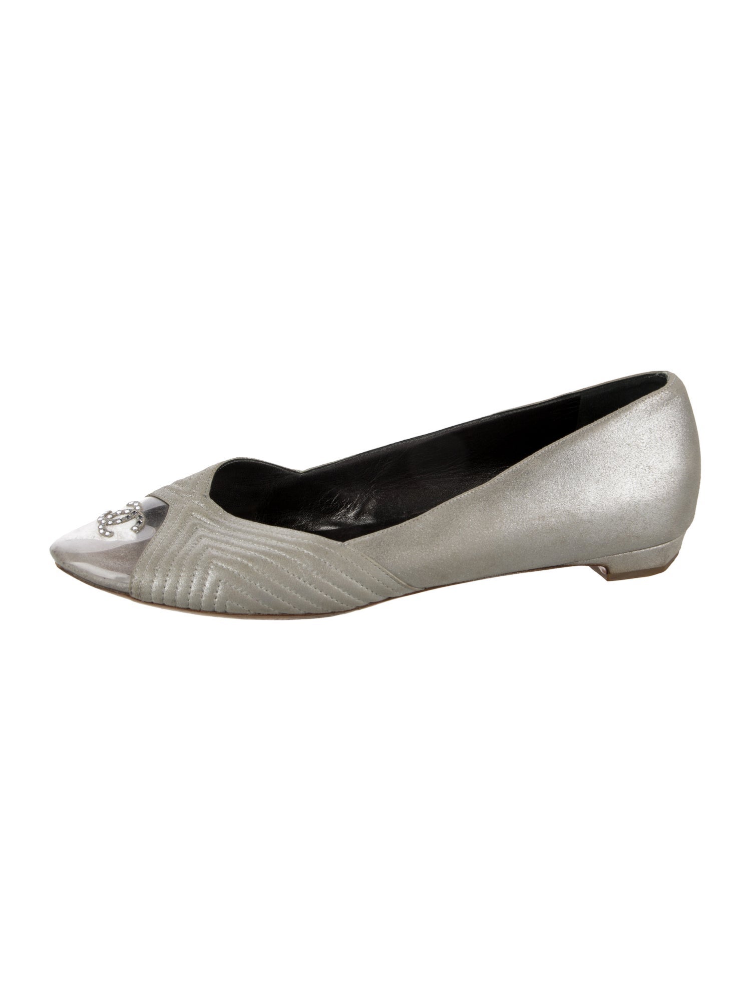 Chanel Interlocking CC Logo Leather Ballet Flats
