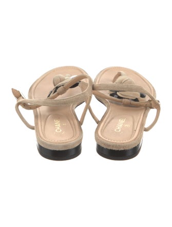 Chanel 2016 Interlocking CC Logo T-Strap Sandals