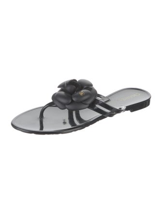 Chanel Interlocking CC Logo Rubber Slides