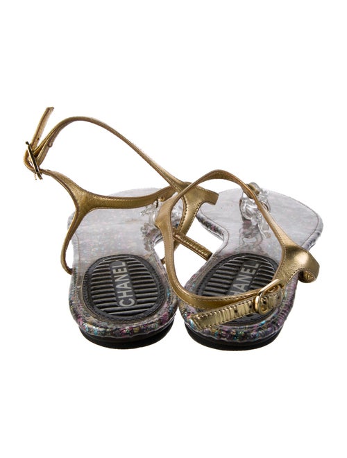 Chanel 2010 Interlocking CC Logo T-Strap Sandals