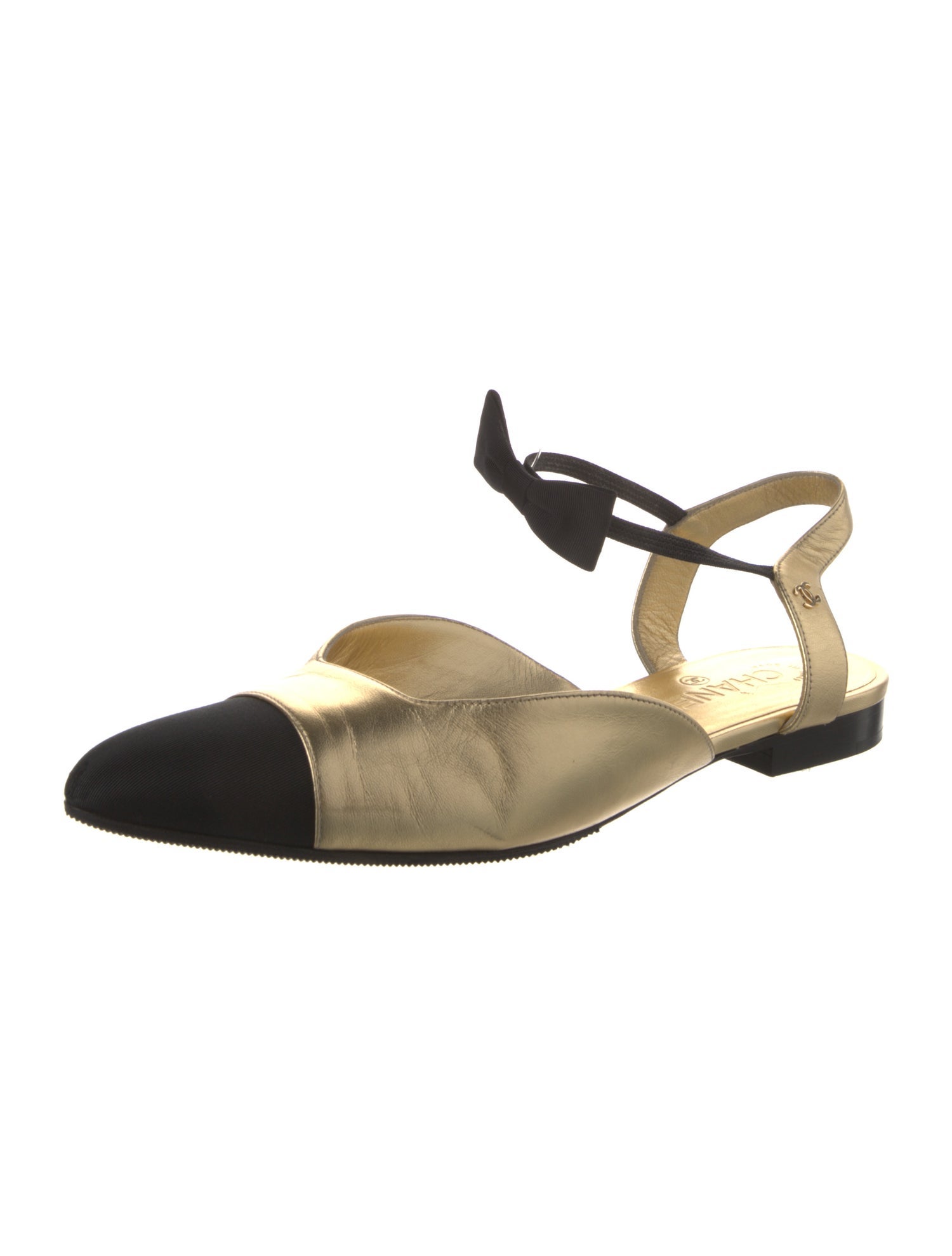 Chanel 2020 Interlocking CC Logo Slingback Flats