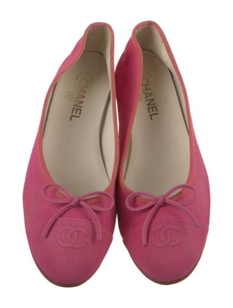 Chanel Interlocking CC Logo Canvas Ballet Flats