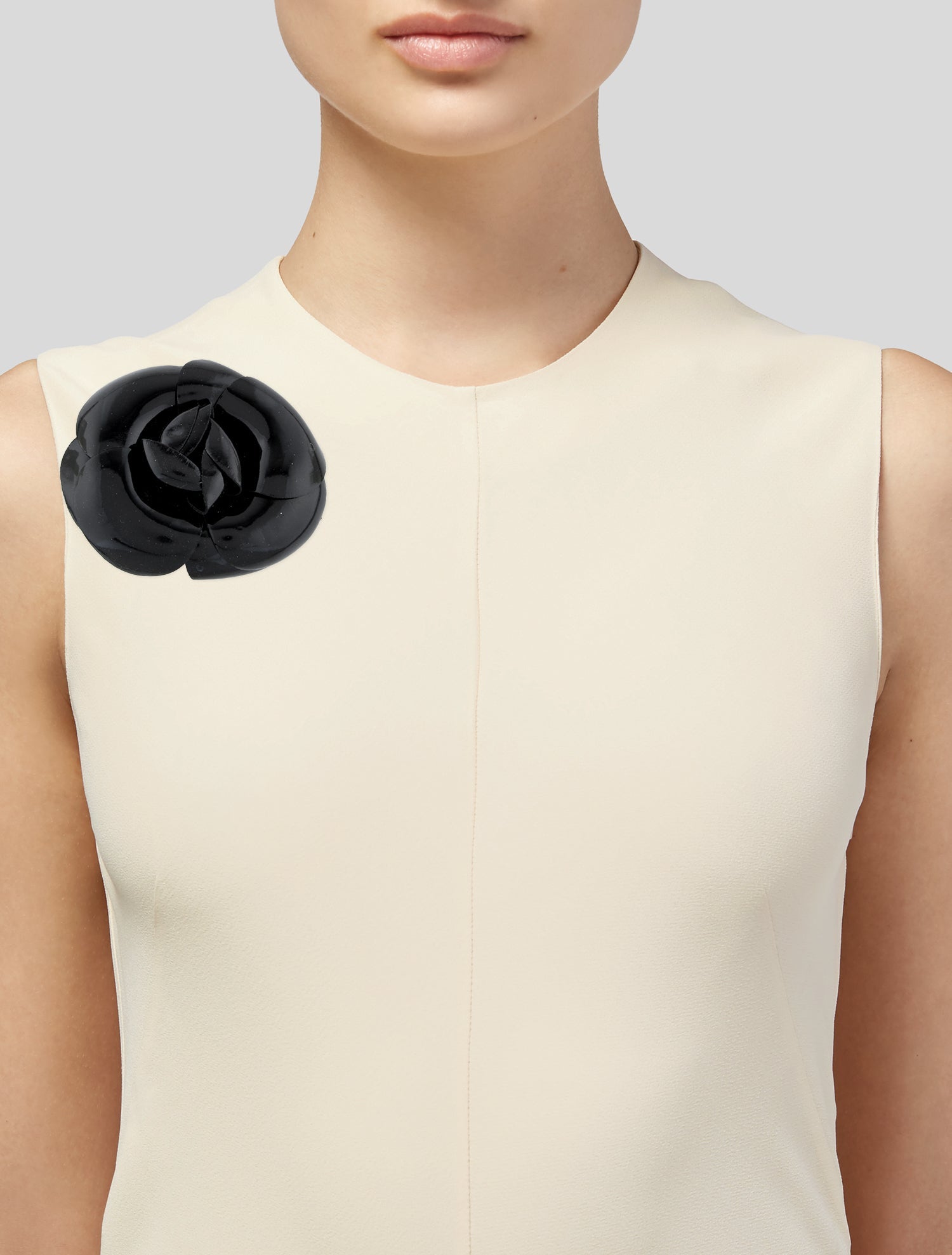 Chanel Vintage Vinyl Camellia Flower Brooch