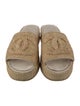 Chanel Interlocking CC Logo Straw Espadrilles