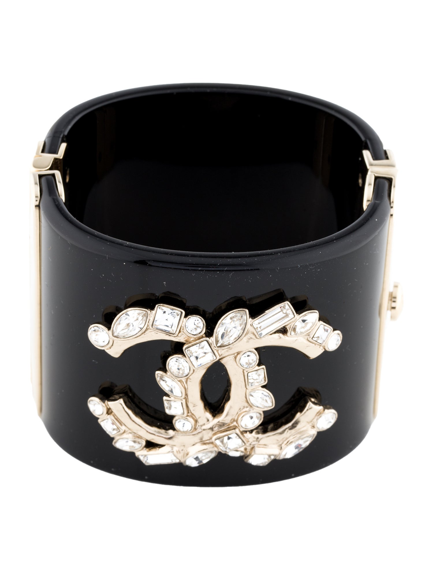 Chanel 2023 Strass & Resin Hinged CC Cuff