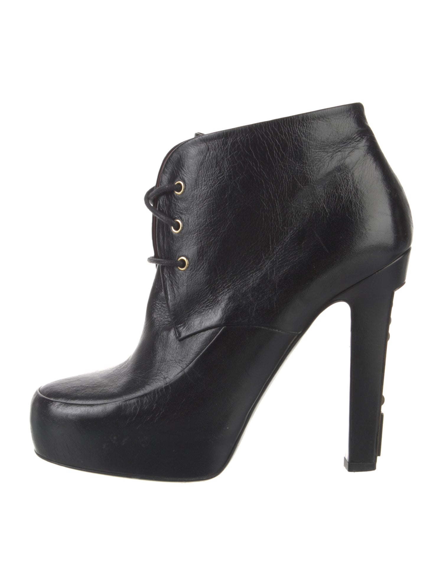 Chanel 2013 Interlocking CC Logo Lace-Up Boots