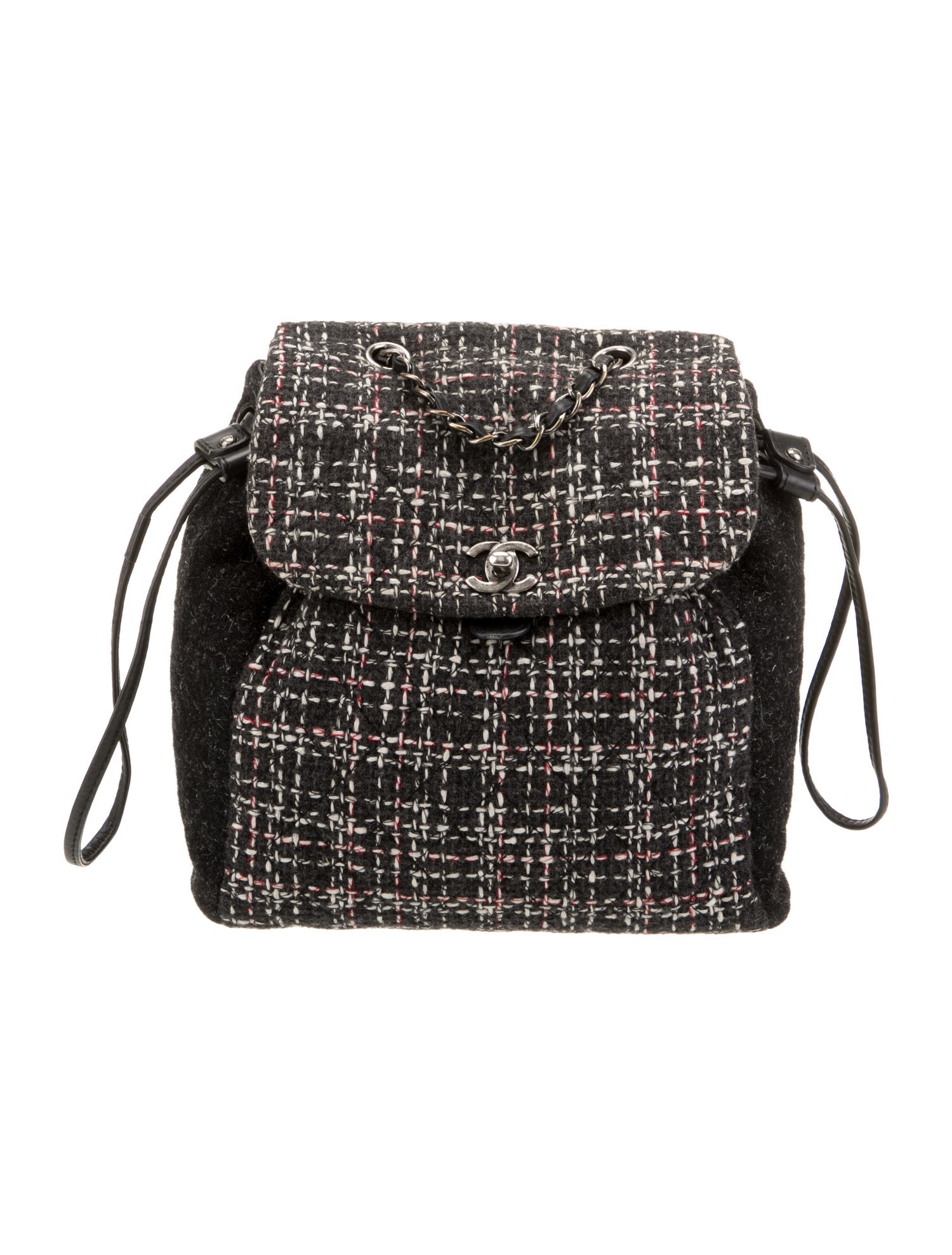 Chanel Tweed Drawstring Backpack