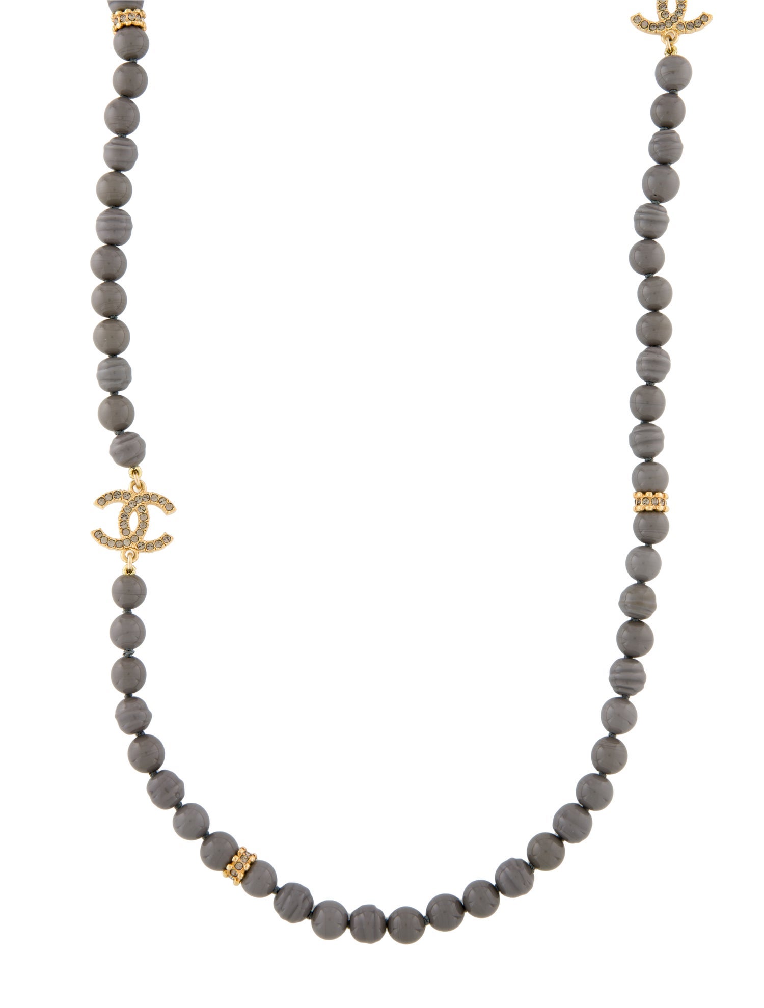 Chanel 2024 Resin & Strass CC Long Station Necklace