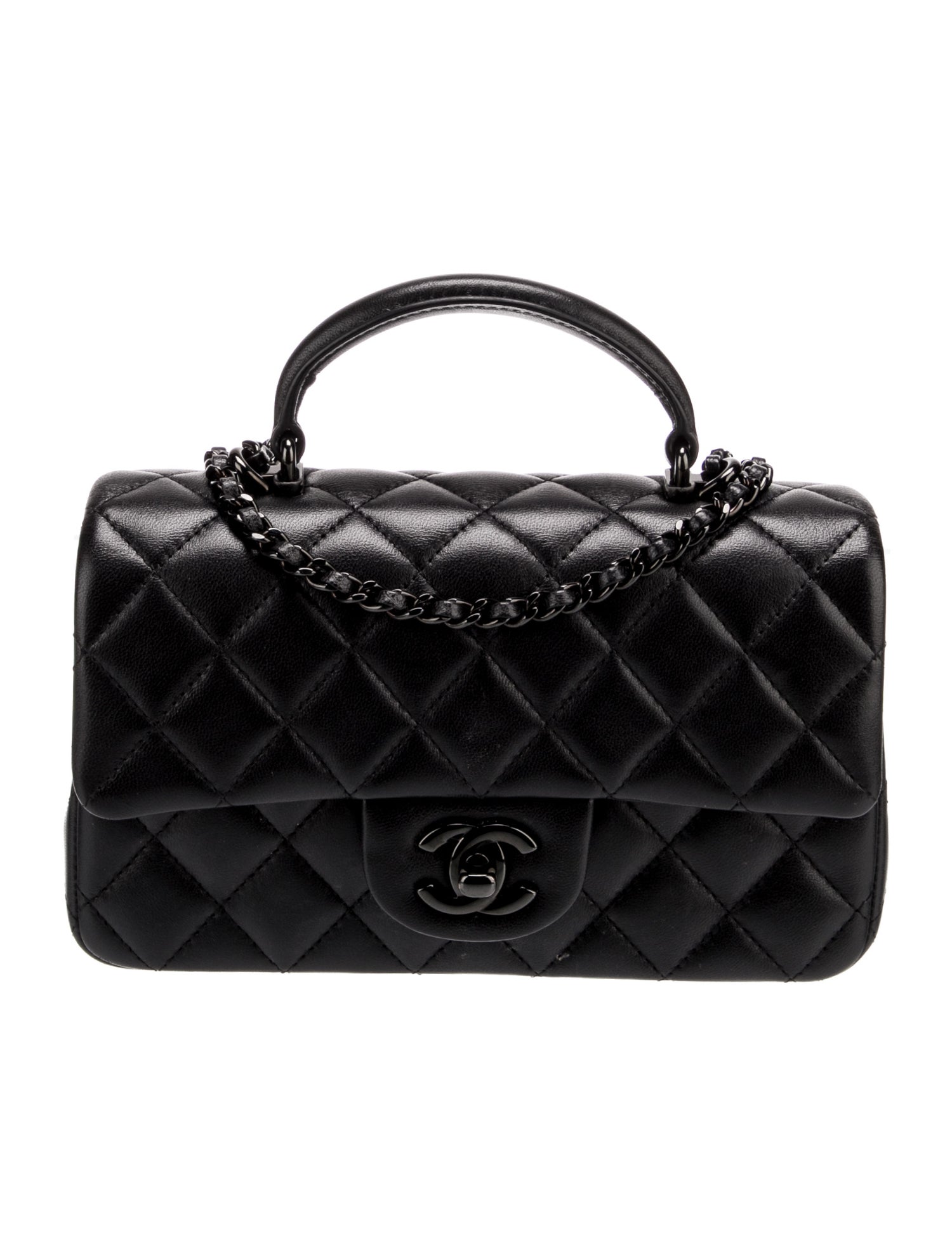 Chanel So Black Rectangular Mini Top Handle Flap Bag