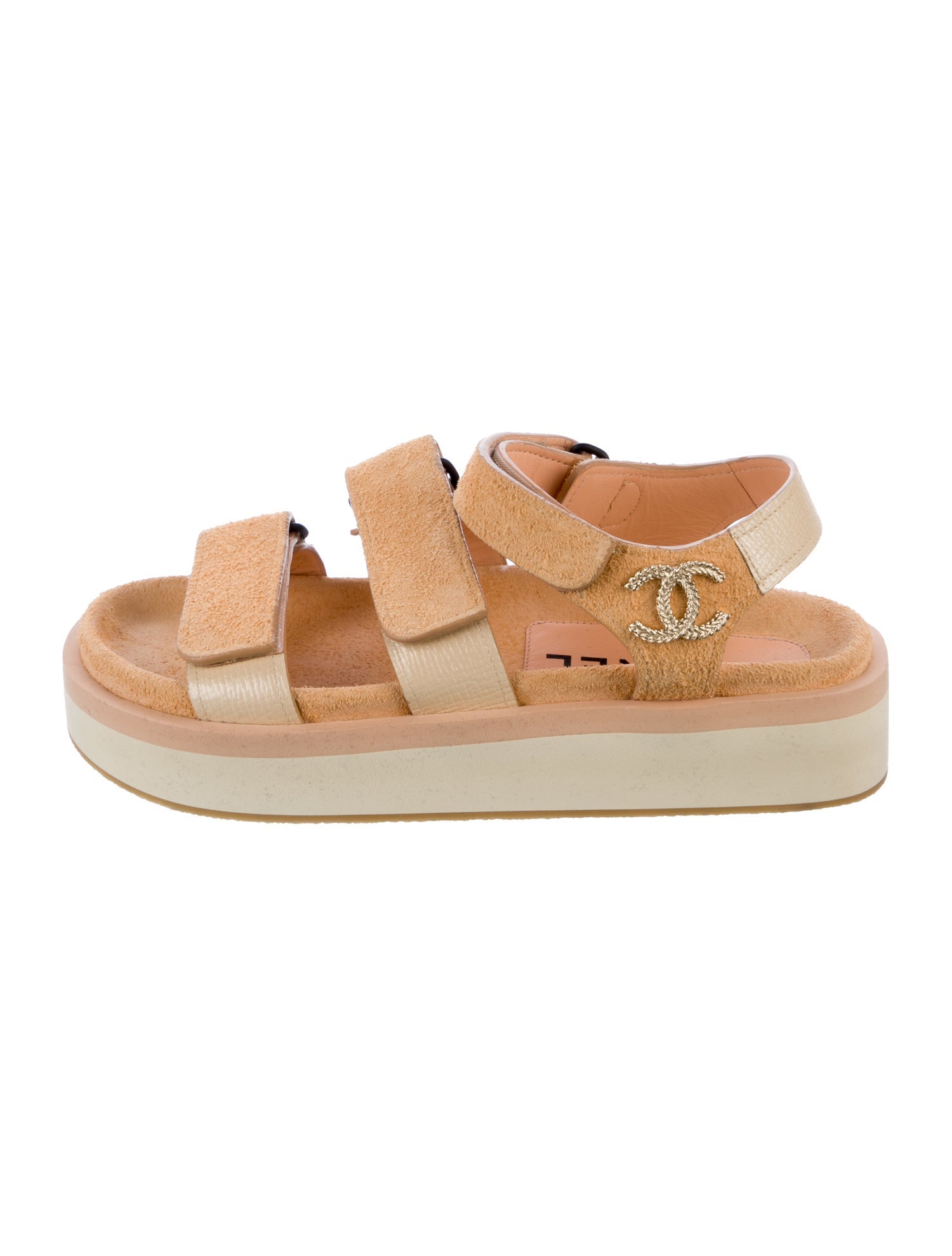 Chanel 2022 Interlocking CC Logo Slingback Sandals