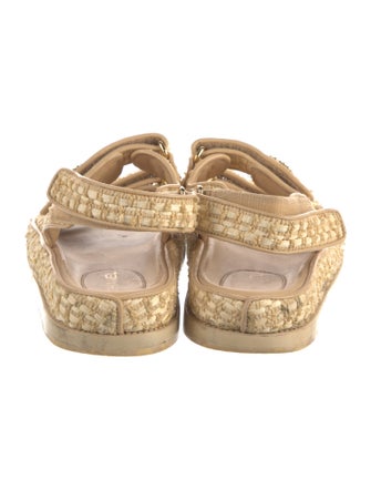 Chanel Interlocking CC Logo Jute Espadrilles