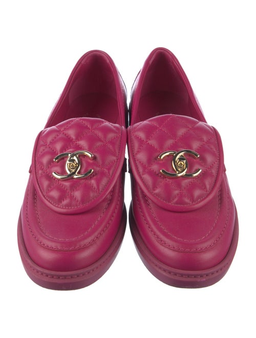 Chanel Interlocking CC Logo Leather Loafers