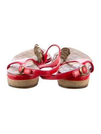 Chanel Interlocking CC Logo Leather T-Strap Sandals