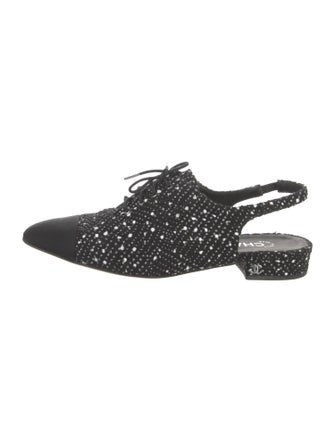 Chanel 2023 Interlocking CC Logo Slingback Flats