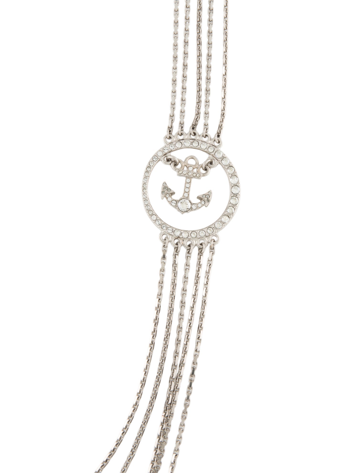 Chanel Faux Pearl & Strass Anchor CC Multistrand Necklace