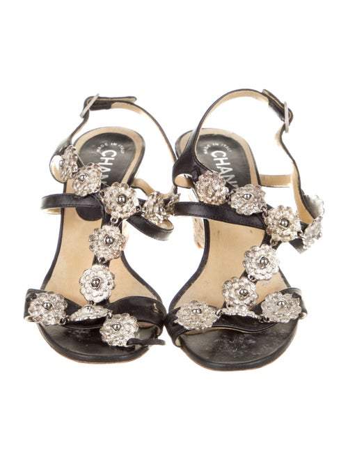 Chanel 2012 Interlocking CC Logo T-Strap Sandals