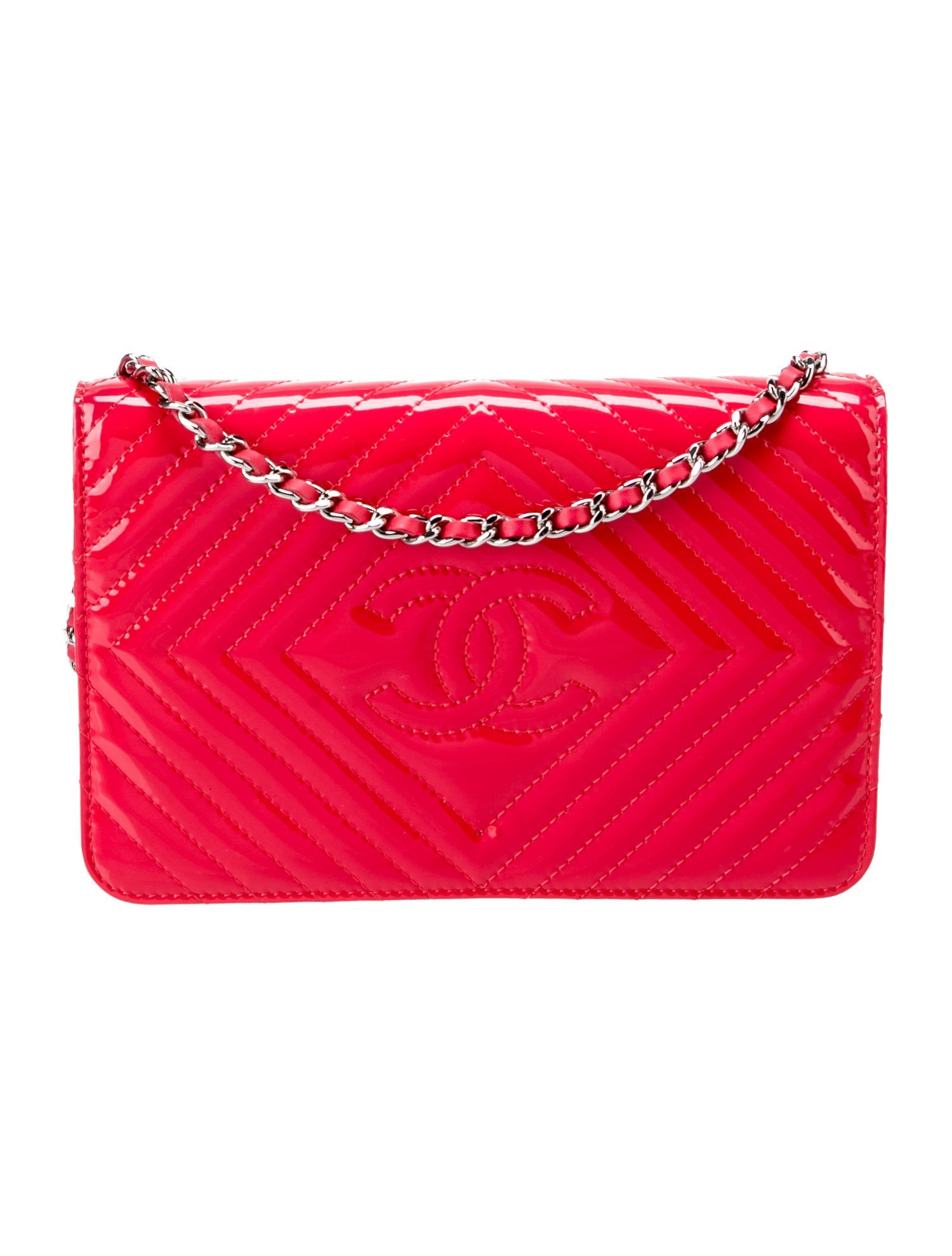 Chanel Patent CC Wallet On Chain