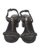 Chanel Interlocking CC Logo Leather T-Strap Sandals
