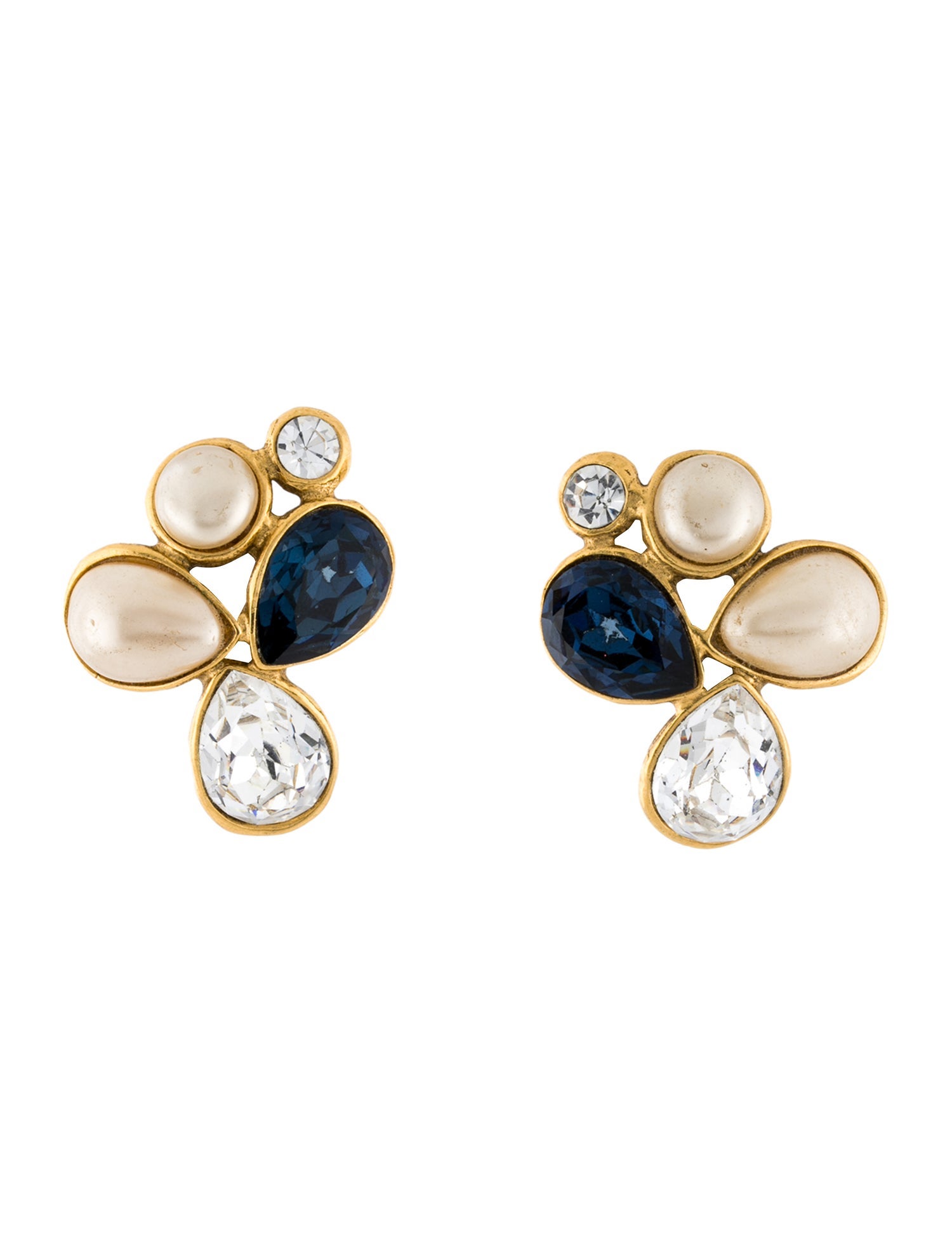 Chanel Vintage Cluster Clip-On Earrings