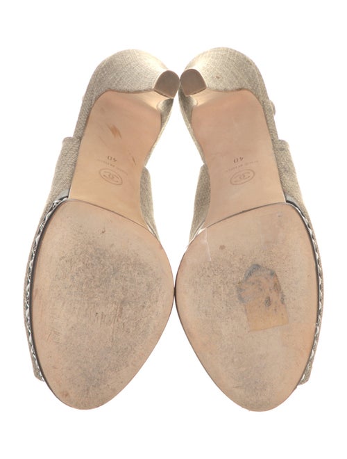 Chanel Interlocking CC Logo Canvas Slingback Pumps