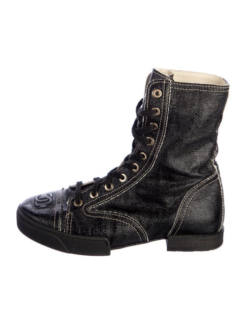Chanel 2015 Interlocking CC Logo Combat Boots