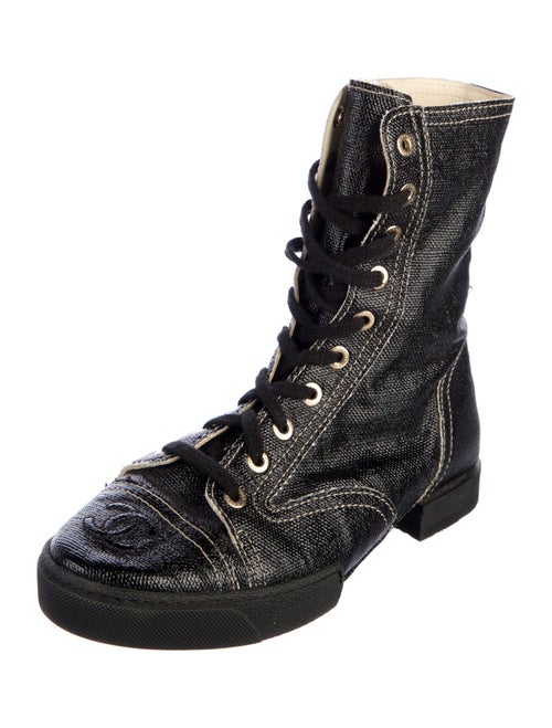 Chanel 2015 Interlocking CC Logo Combat Boots