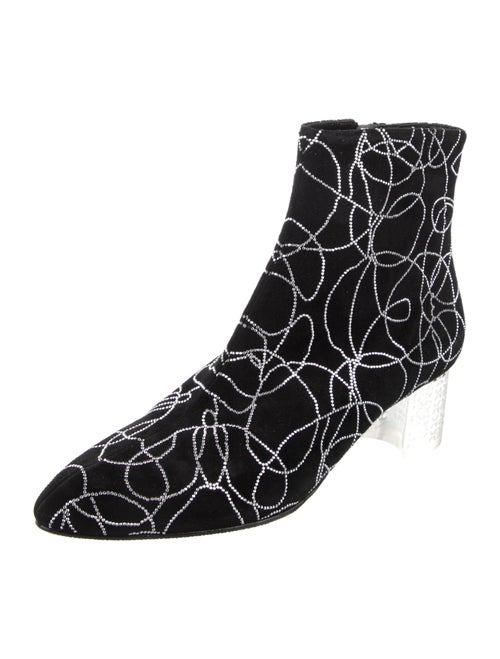 Alaïa Suede Printed Lace-Up Boots