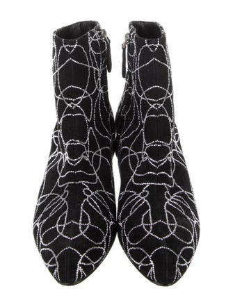 Alaïa Suede Printed Lace-Up Boots