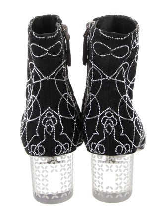 Alaïa Suede Printed Lace-Up Boots