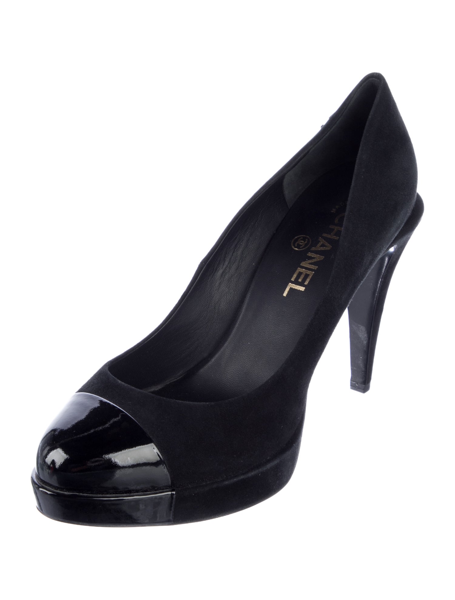 Chanel Interlocking CC Logo Suede Pumps