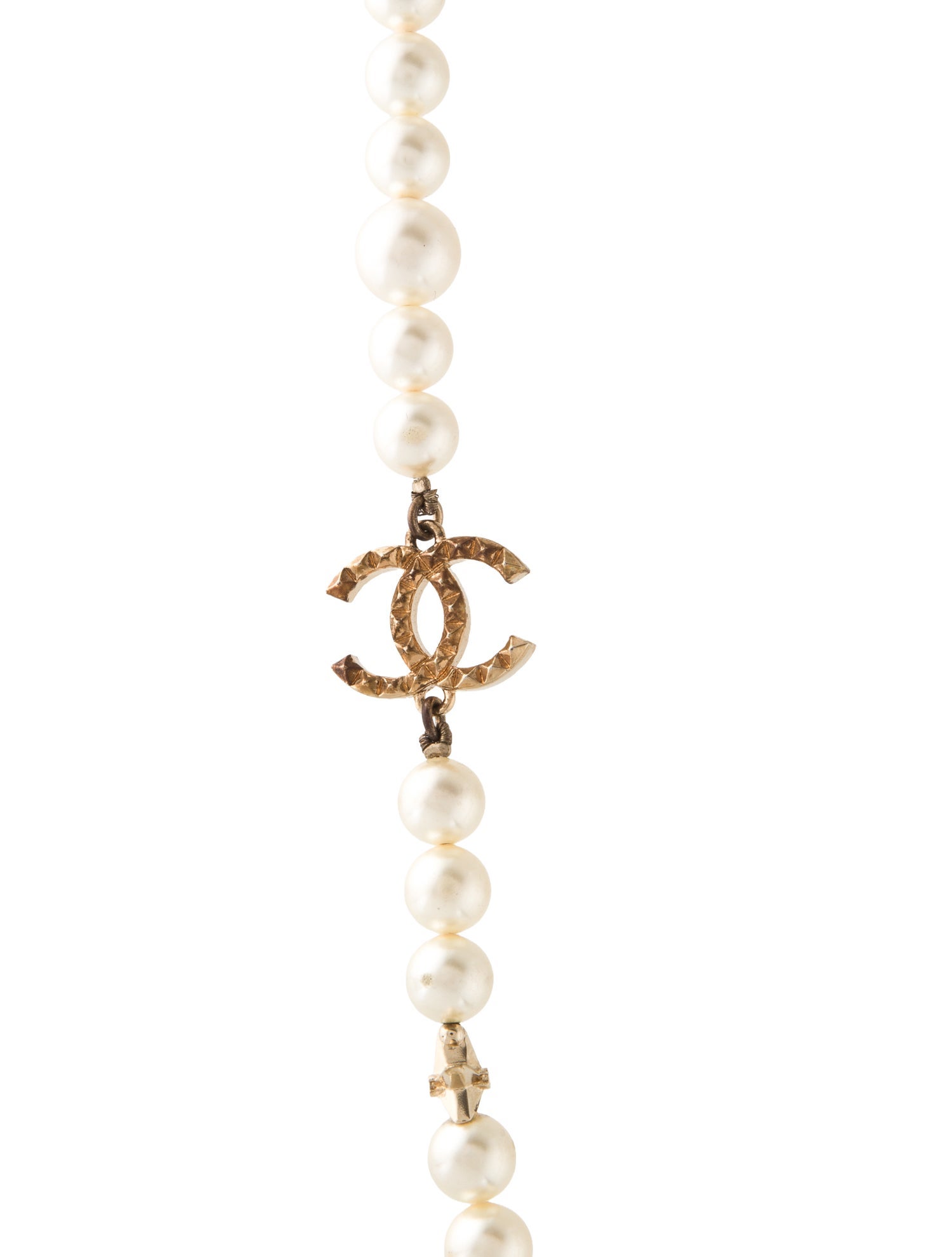 Chanel Faux Pearl CC Star Station Necklace