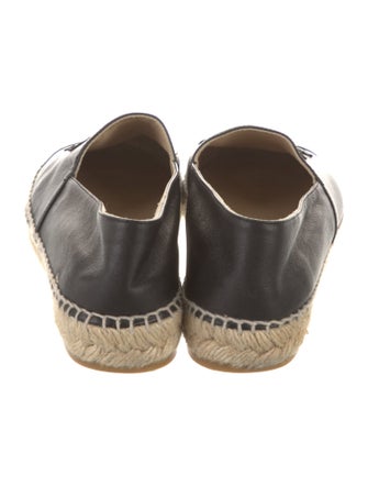 Chanel Interlocking CC Logo Leather Espadrilles