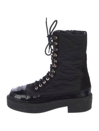 Chanel 2021 Interlocking CC Logo Combat Boots