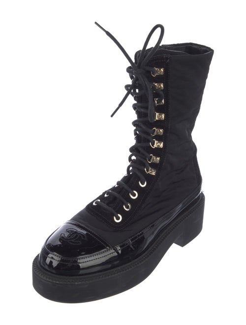 Chanel 2021 Interlocking CC Logo Combat Boots