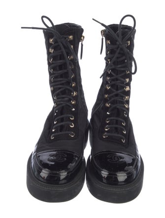 Chanel 2021 Interlocking CC Logo Combat Boots