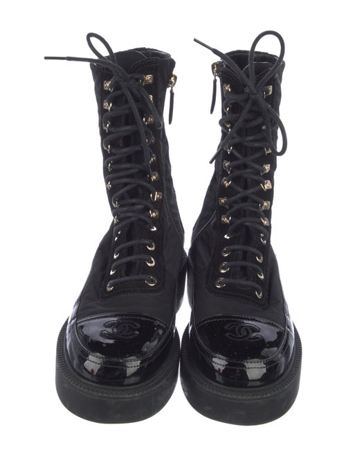 Chanel 2021 Interlocking CC Logo Combat Boots