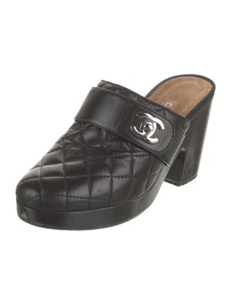 Chanel Interlocking CC Logo Lambskin Mules