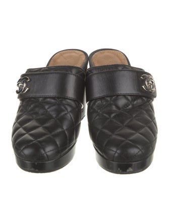 Chanel Interlocking CC Logo Lambskin Mules