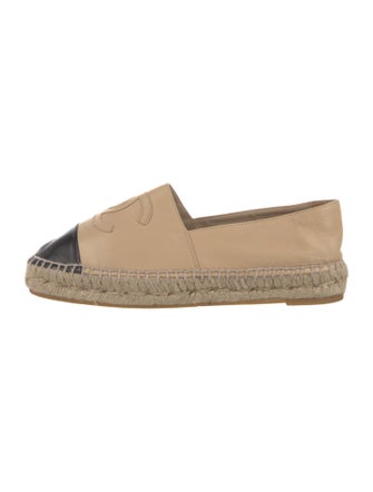 Chanel Interlocking CC Logo Lambskin Espadrilles