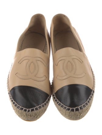 Chanel Interlocking CC Logo Lambskin Espadrilles