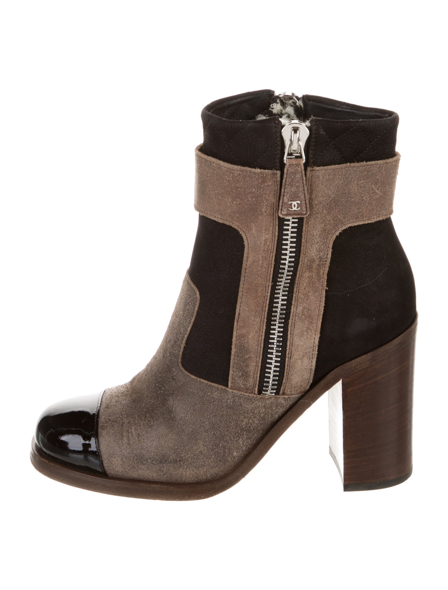 Chanel Interlocking CC Logo Calfskin Boots