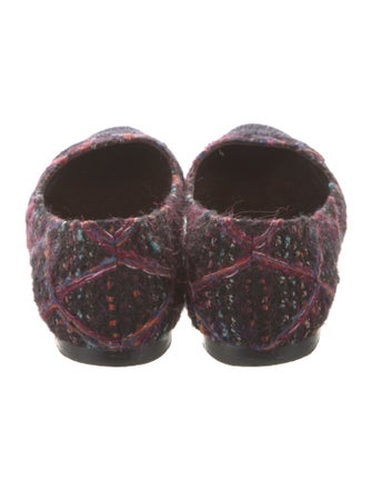 Chanel Interlocking CC Logo Tweed Ballet Flats