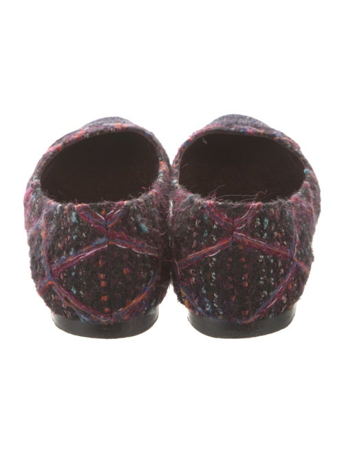 Chanel Interlocking CC Logo Tweed Ballet Flats