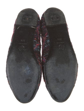 Chanel Interlocking CC Logo Tweed Ballet Flats