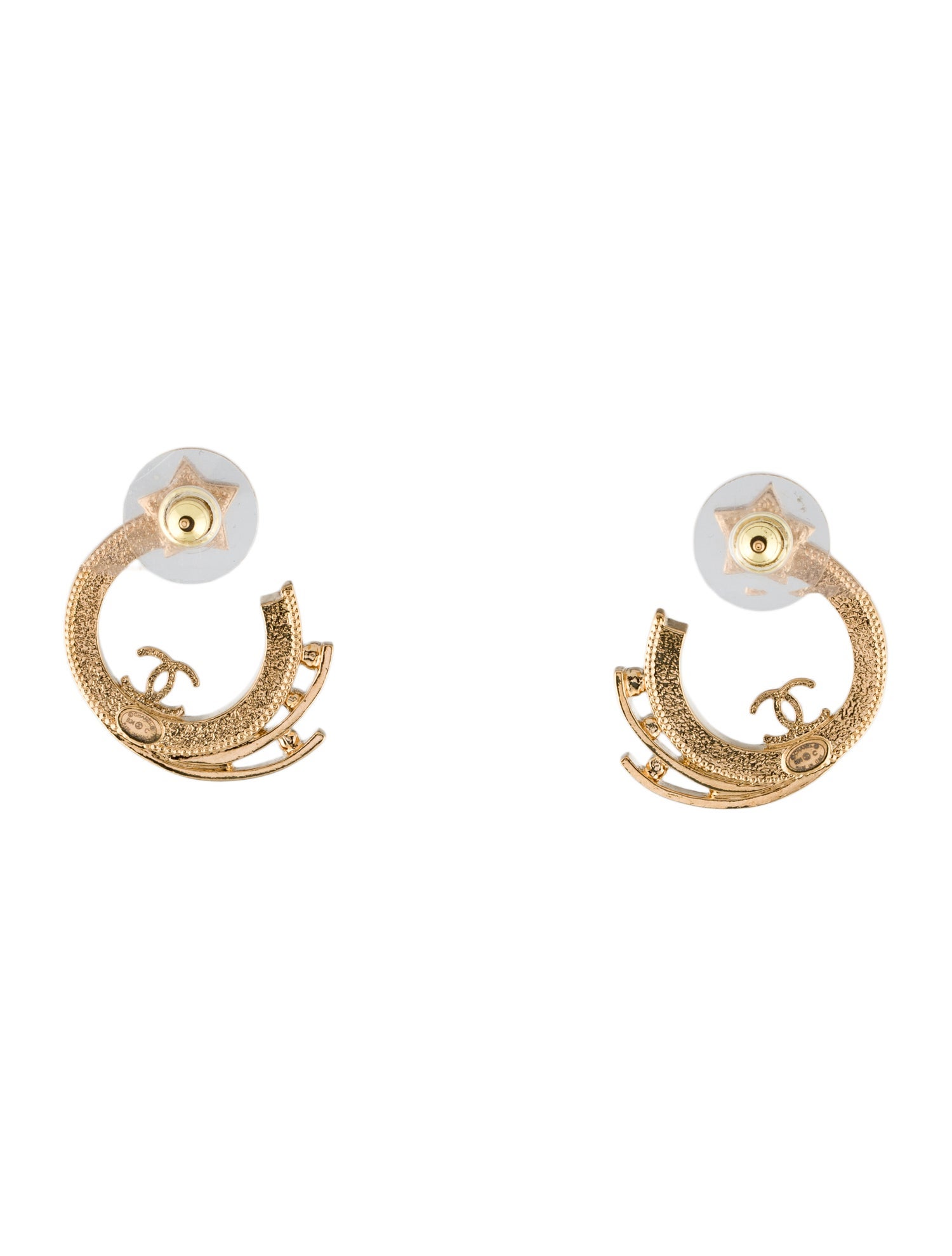 Chanel 2024 Faux Pearl & Strass Star Earrings